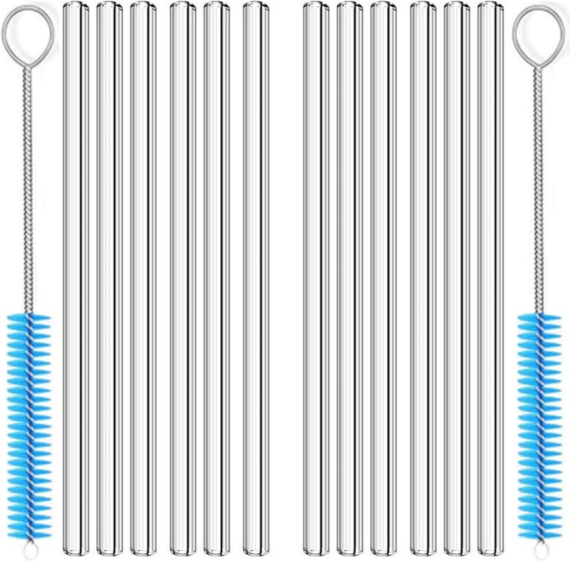 LIFEHIM 12 pcs Borosilicate Glass Tubes OD 12mm 12 inch Long Clear Glass Blowing Tubes Bulk 2mm Thick Wall - Image 1